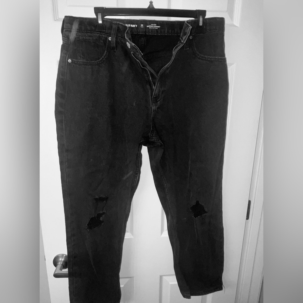 Old Navy Girls Plus Black Distressed Jeans